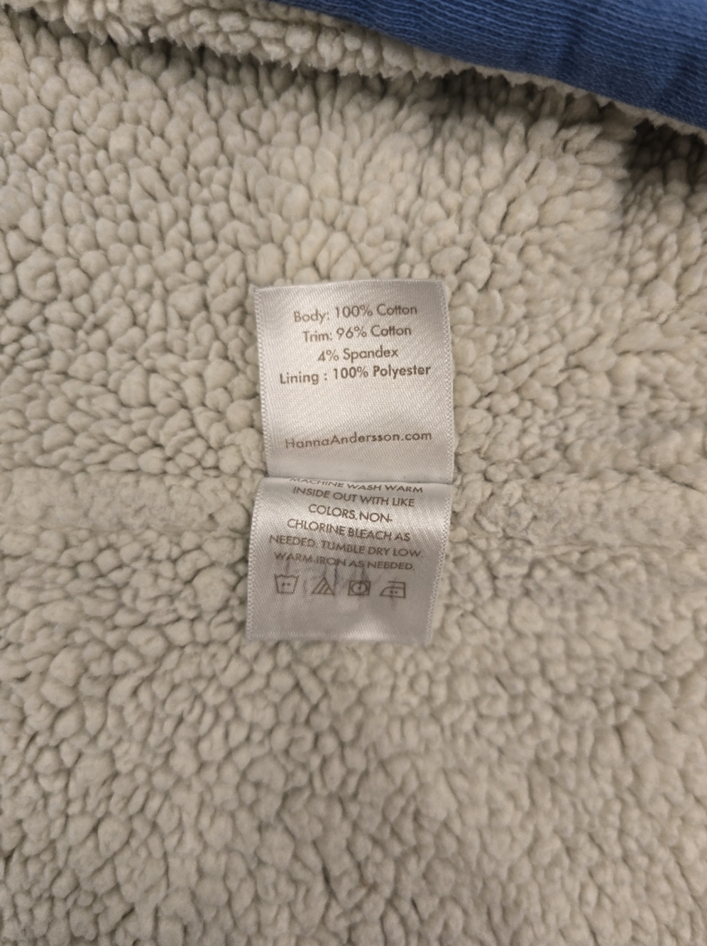 Hanna Andersson Sherpa Lined Colorblock Shirt Jacket In French Terry - Picture 4 of 5